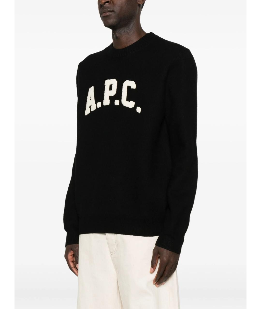 A.P.C. Черный шерстяной джемпер / свитер, фото 3