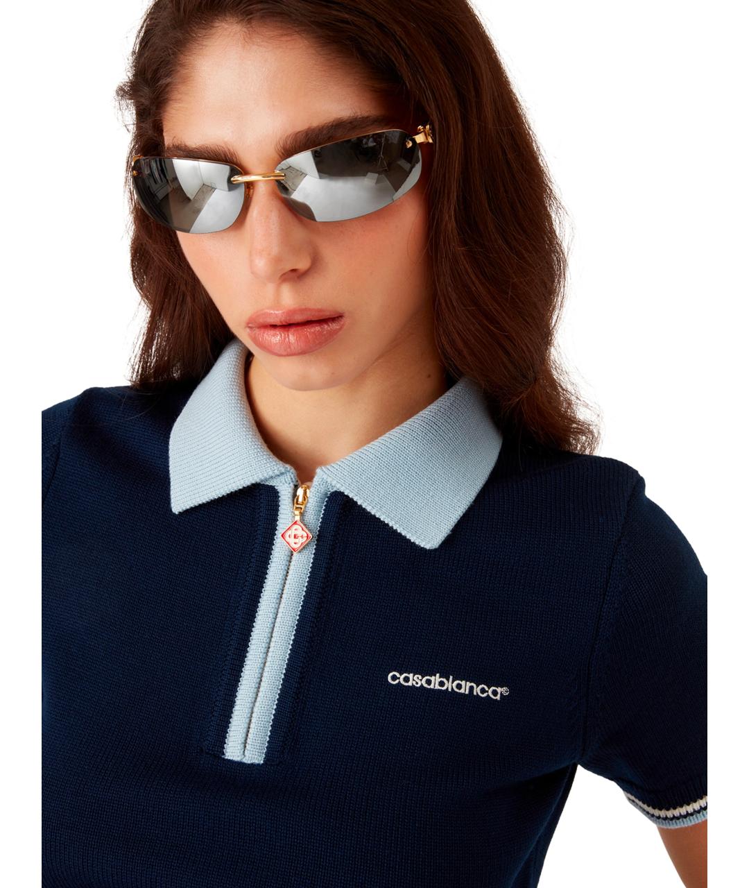 CASABLANCA Синий шерстяной джемпер / свитер, фото 5