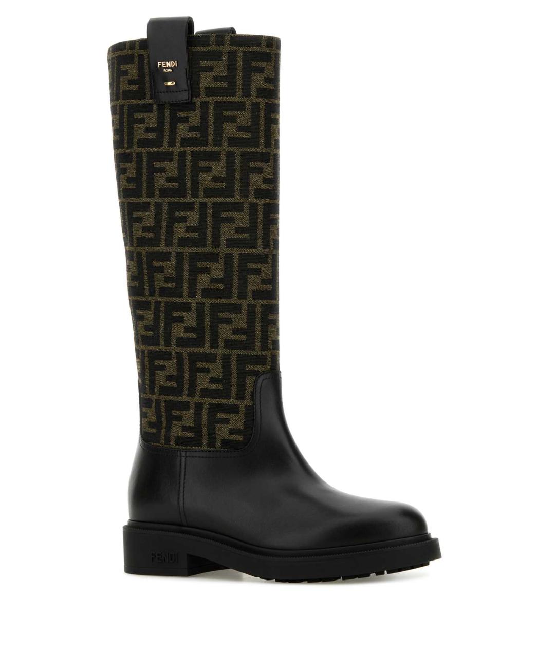 FENDI Черные кожаные сапоги, фото 2