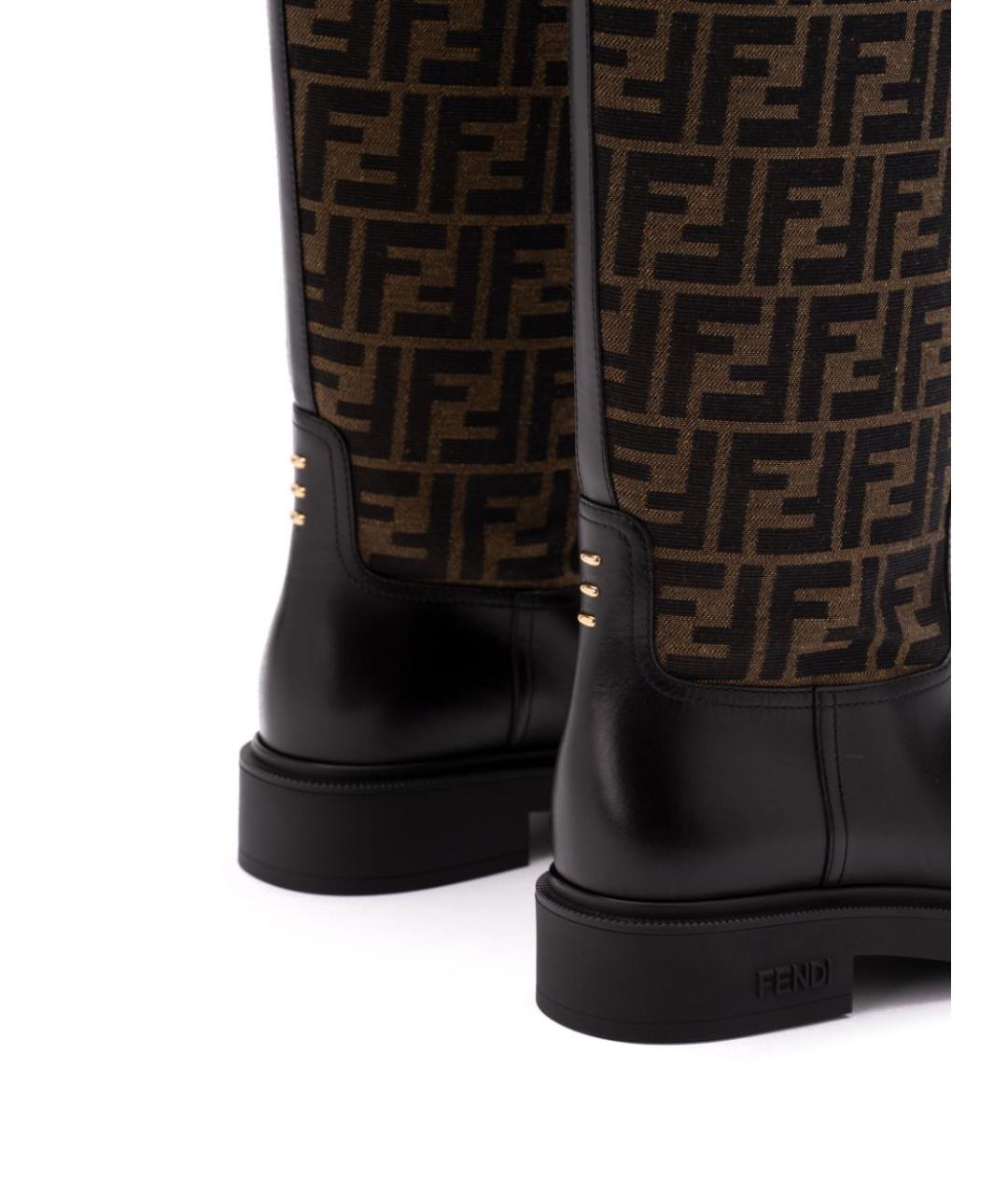 FENDI Черные кожаные сапоги, фото 5