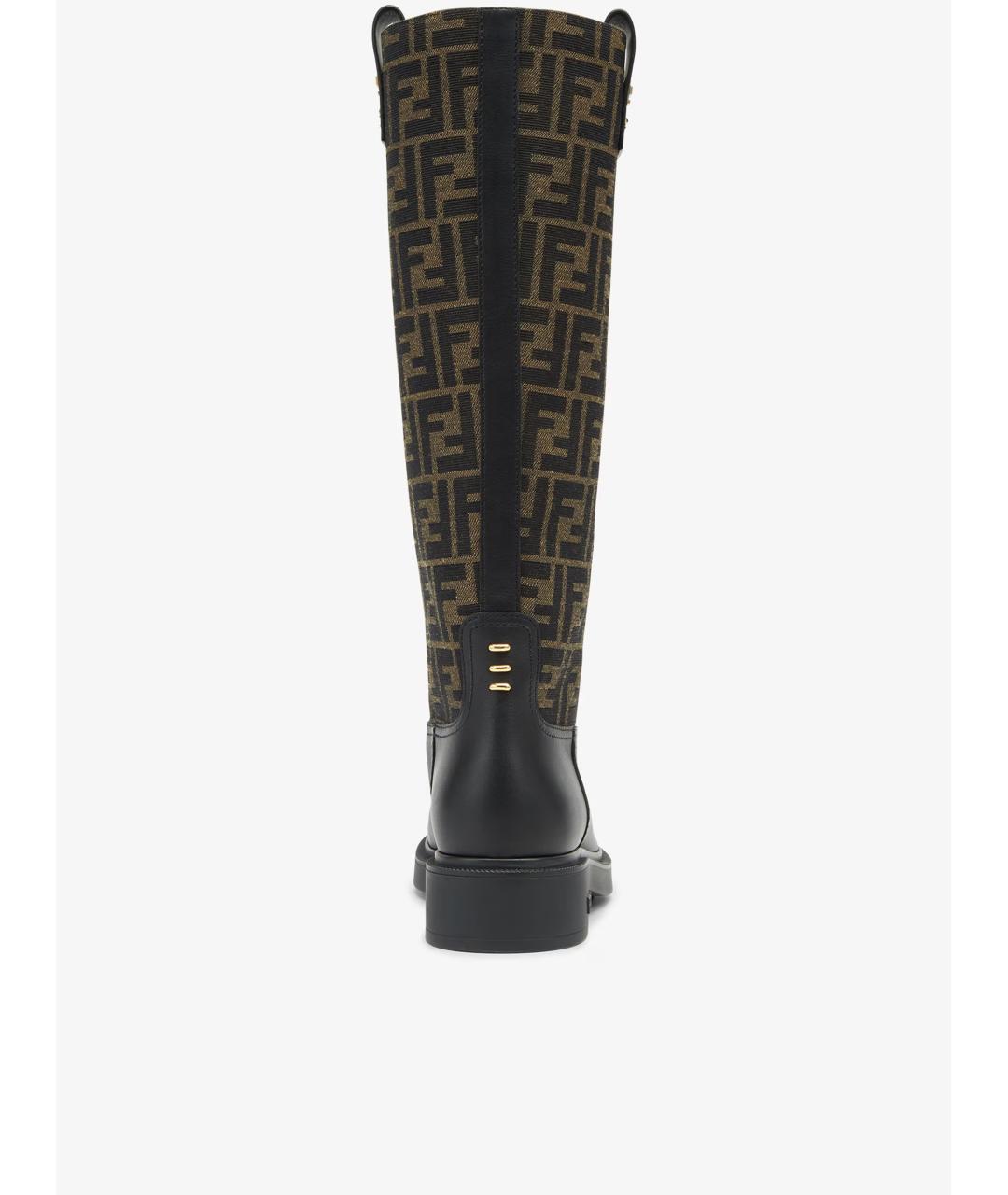 FENDI Черные кожаные сапоги, фото 3