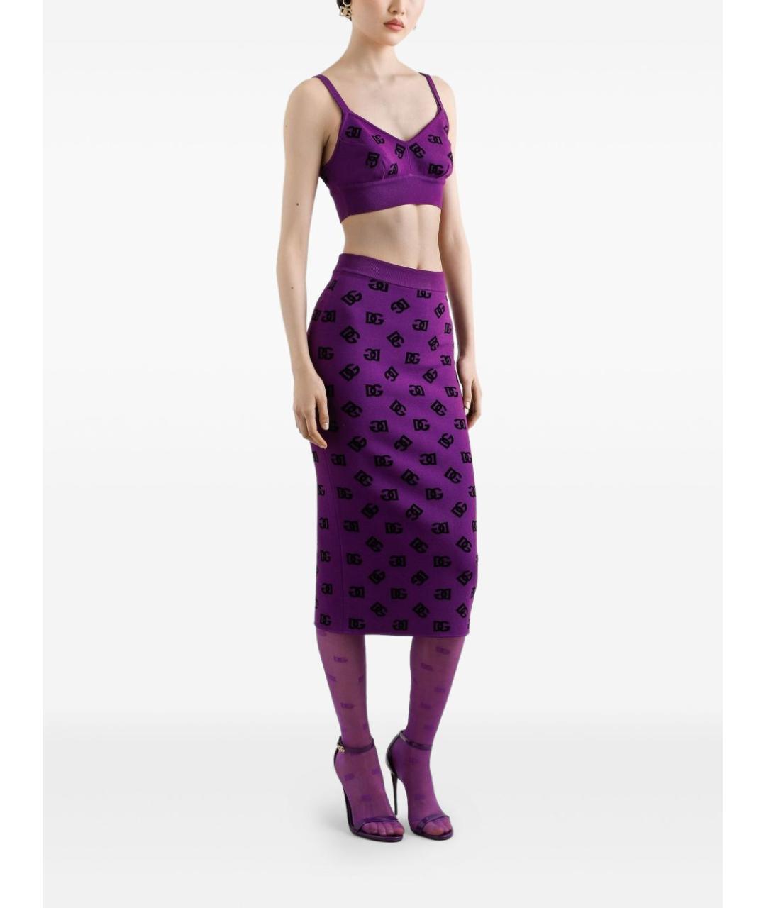 DOLCE&GABBANA Фиолетовая вискозная майка, фото 2