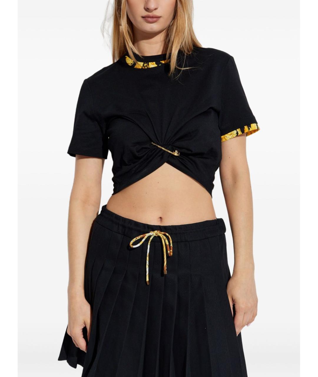 VERSACE Черная хлопковая футболка, фото 3