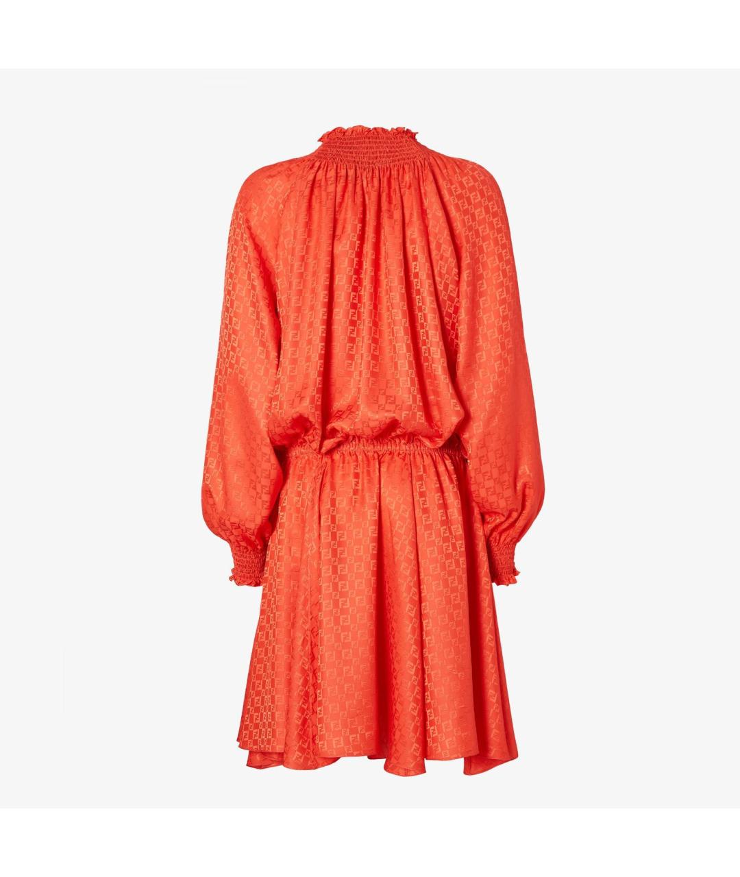 FENDI Красное шелковое повседневное платье, фото 4