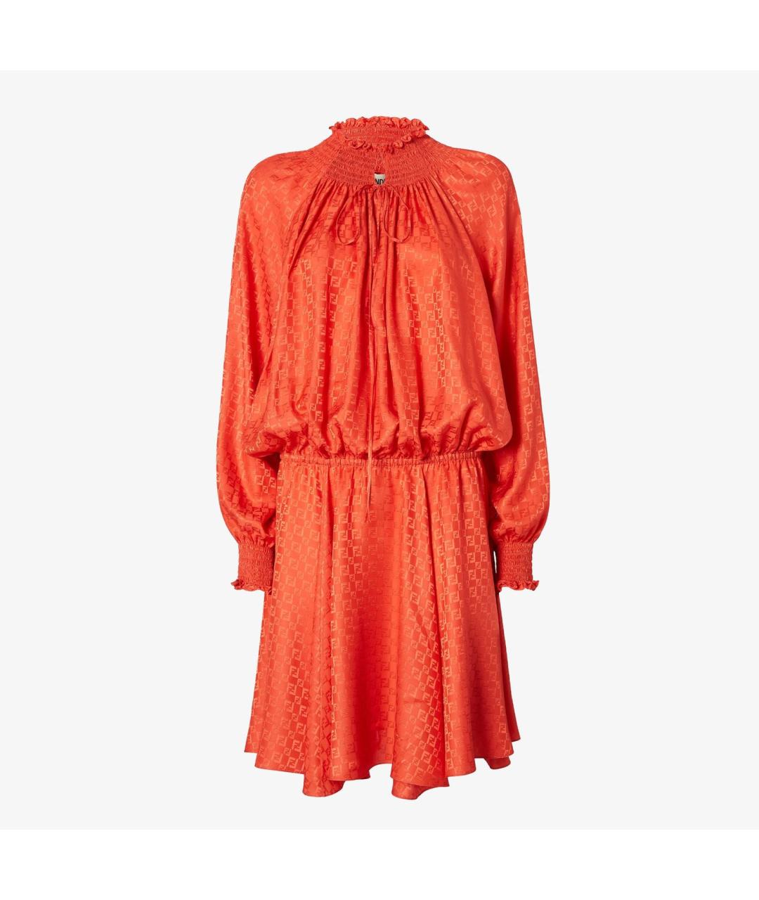 FENDI Красное шелковое повседневное платье, фото 6