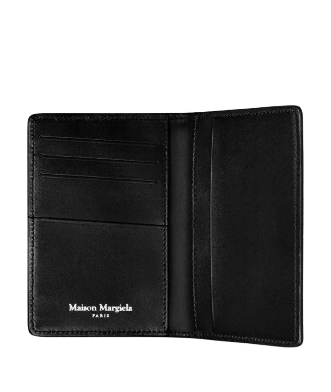 MAISON MARGIELA Черный кожаный кошелек, фото 2