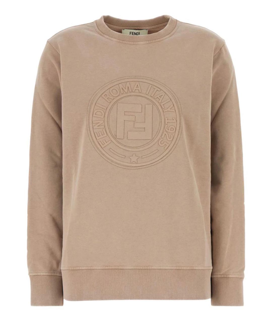 FENDI Бежевый хлопковый джемпер / свитер, фото 1