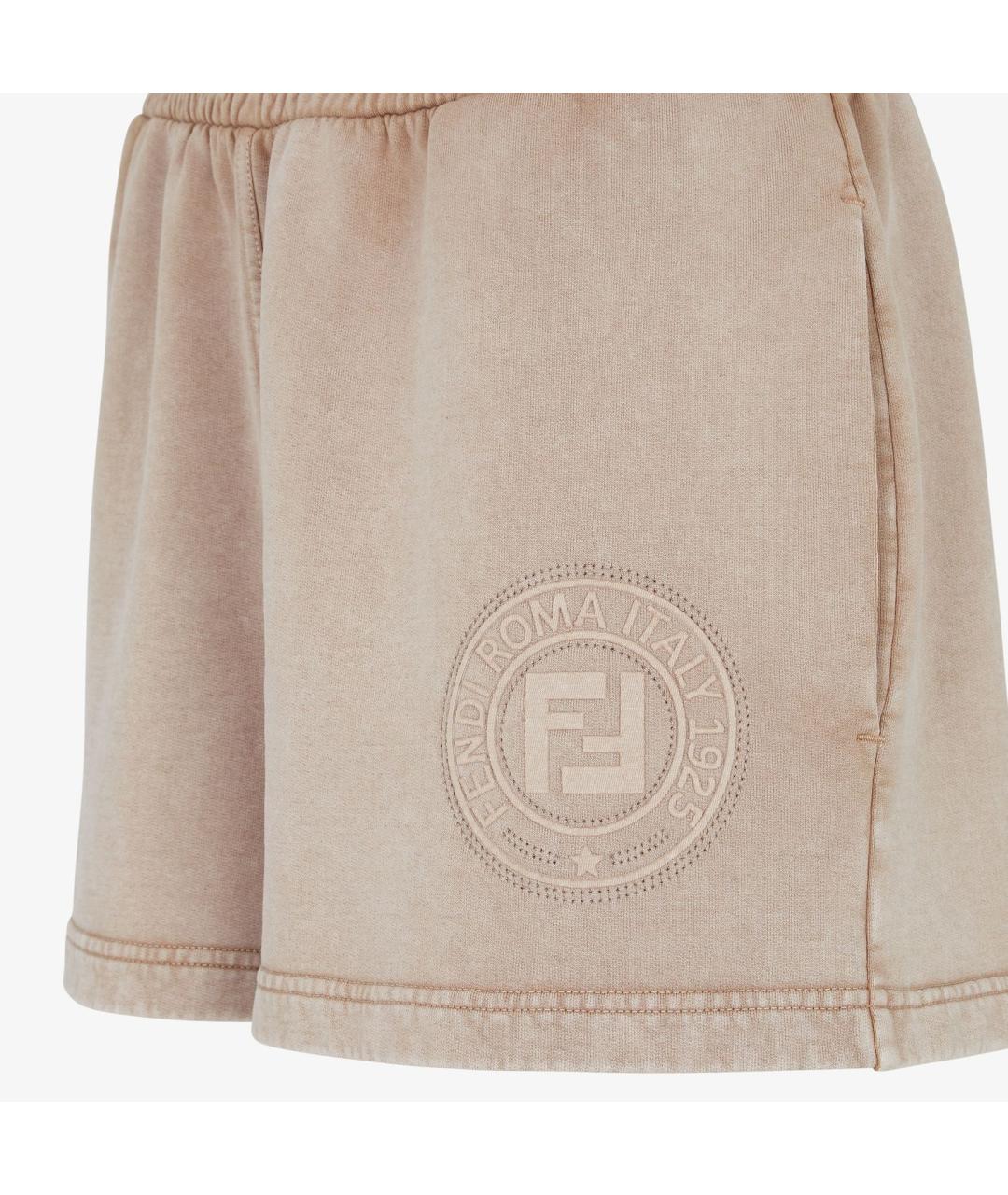 FENDI Бежевые хлопковые шорты, фото 3