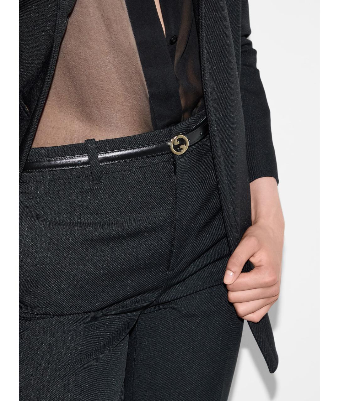 GUCCI Черный кожаный ремень, фото 2