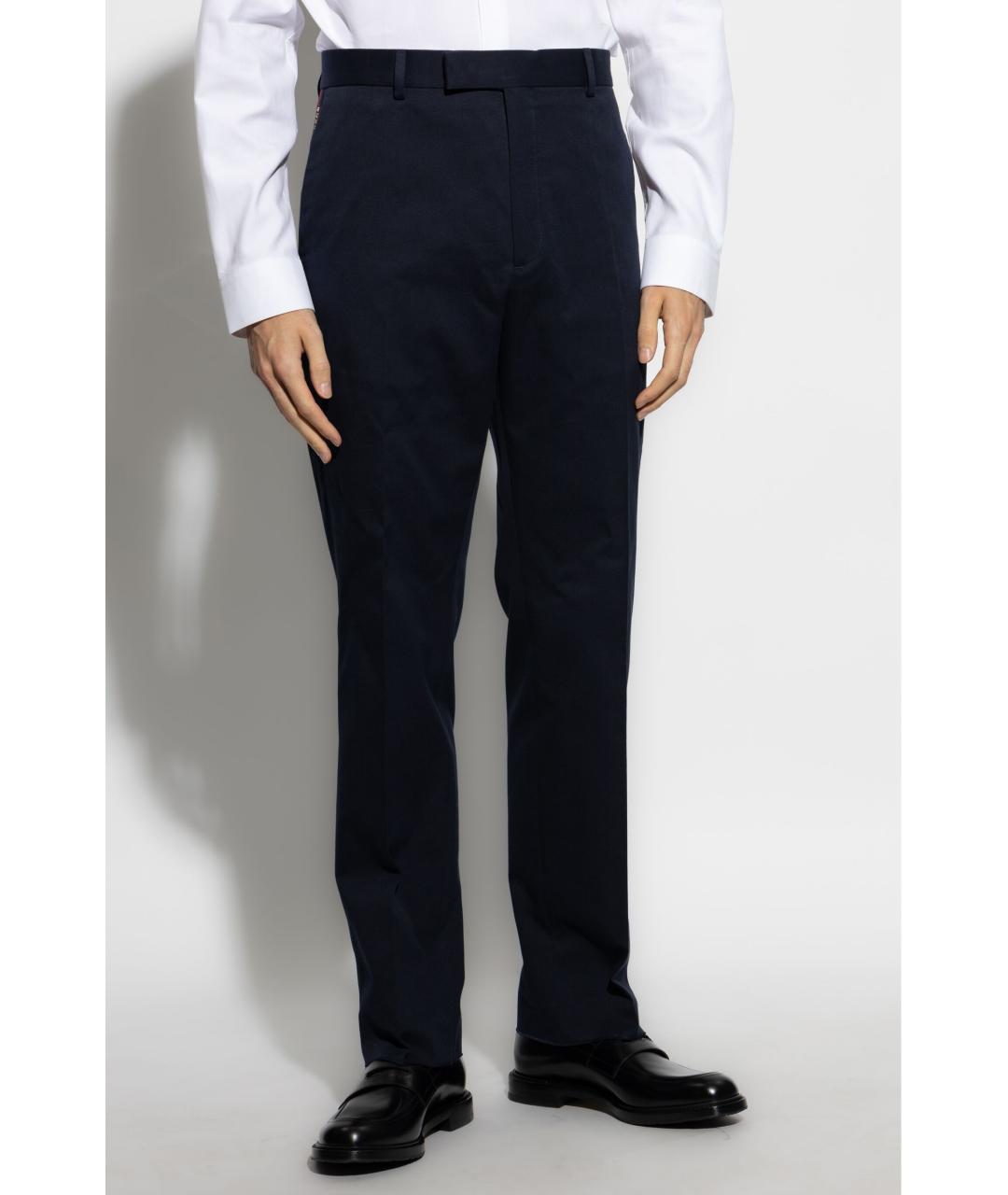 GUCCI Темно-синие хлопковые повседневные брюки, фото 5