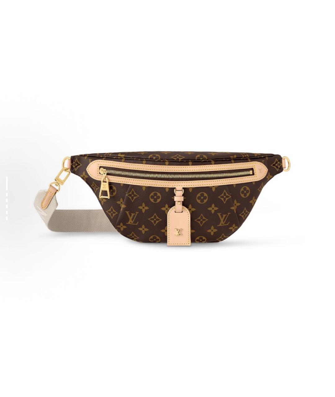 LOUIS VUITTON Коричневая кожаная поясная сумка, фото 9