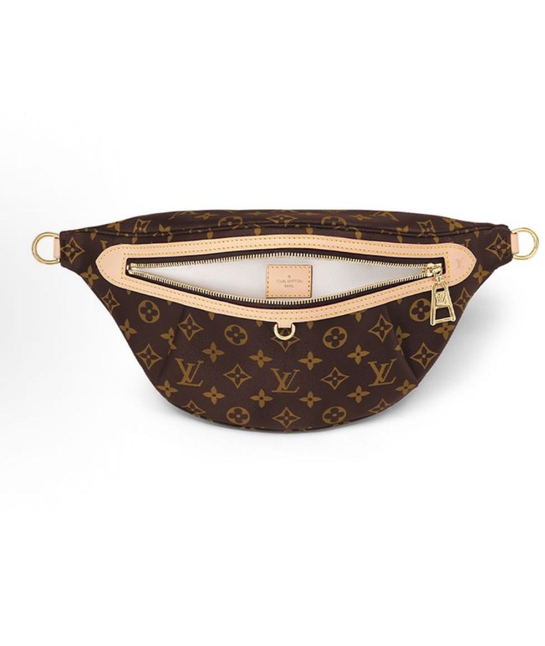 LOUIS VUITTON Коричневая кожаная поясная сумка, фото 4