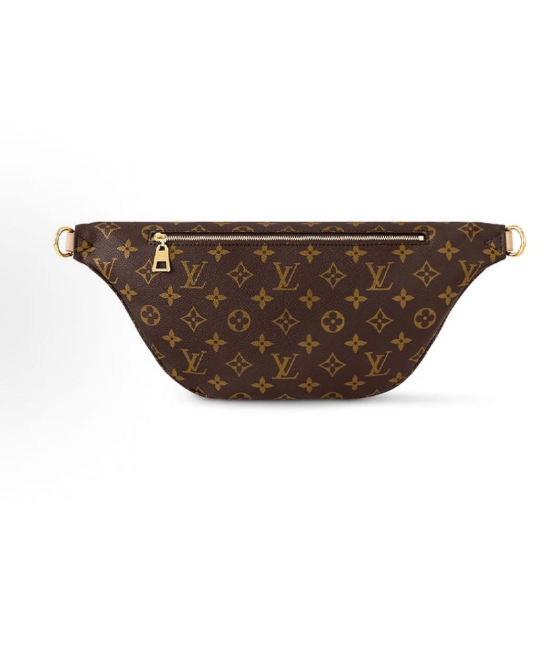 LOUIS VUITTON Коричневая кожаная поясная сумка, фото 3