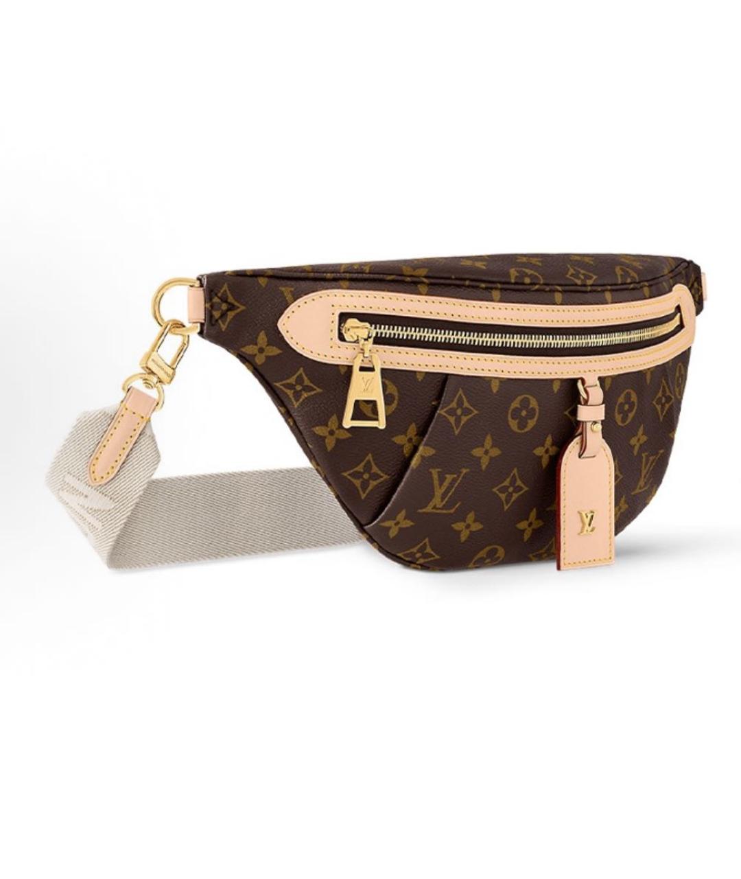 LOUIS VUITTON Коричневая кожаная поясная сумка, фото 2