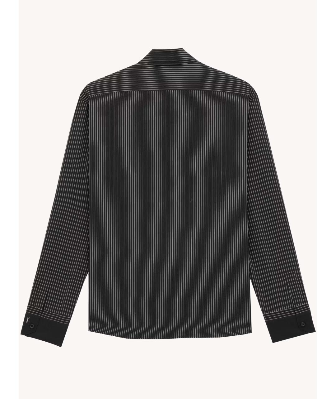 SAINT LAURENT Черная шелковая кэжуал рубашка, фото 3