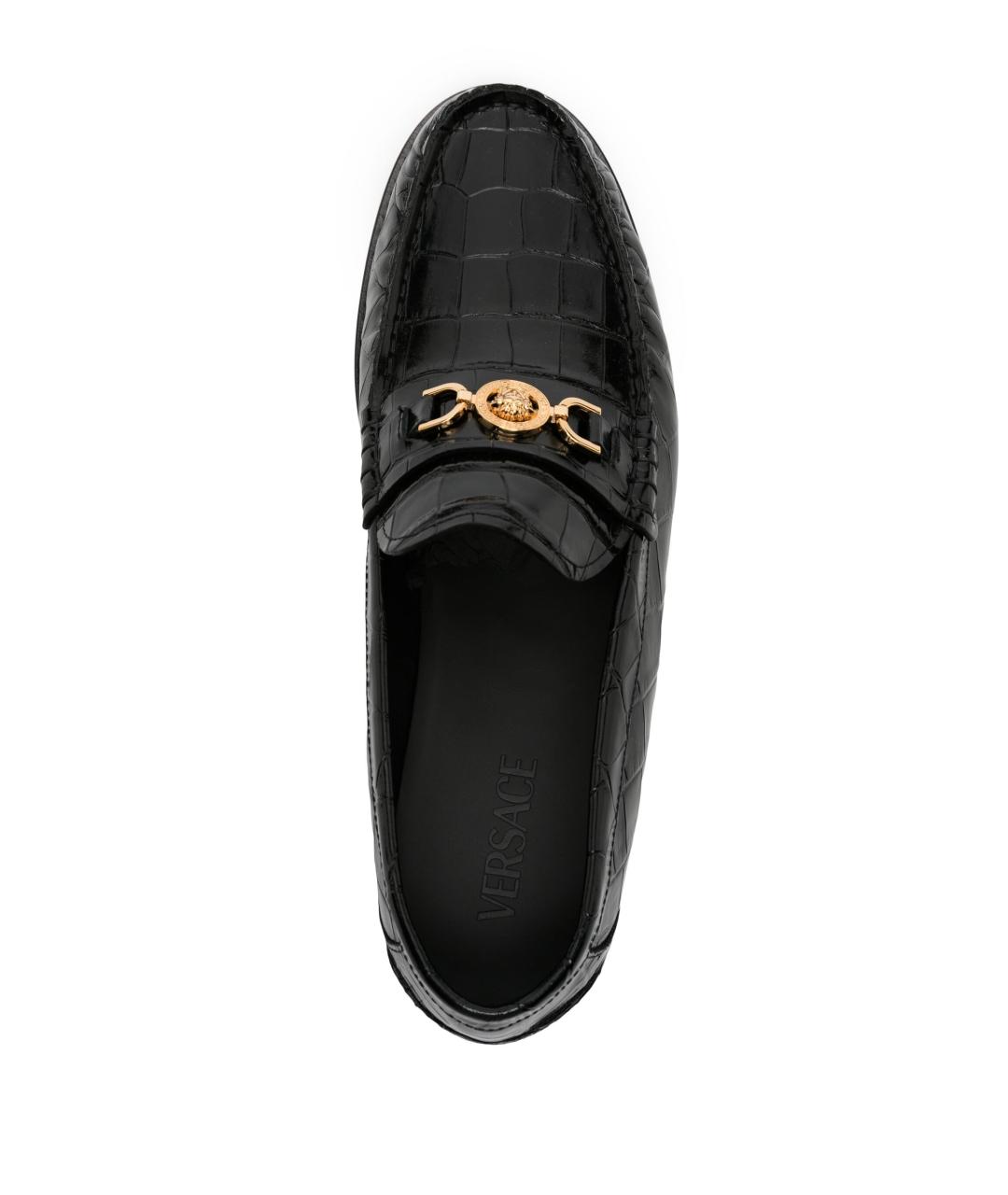 VERSACE Черные кожаные лоферы, фото 3