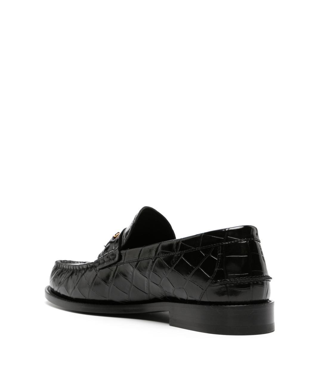 VERSACE Черные кожаные лоферы, фото 2