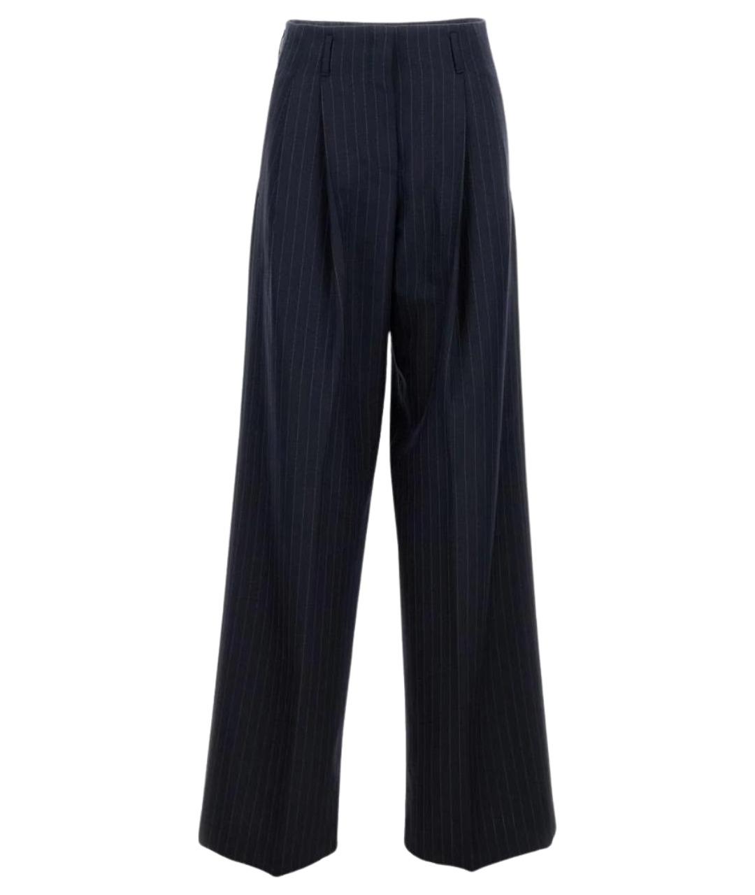 GOLDEN GOOSE DELUXE BRAND Темно-синие шерстяные прямые брюки, фото 1