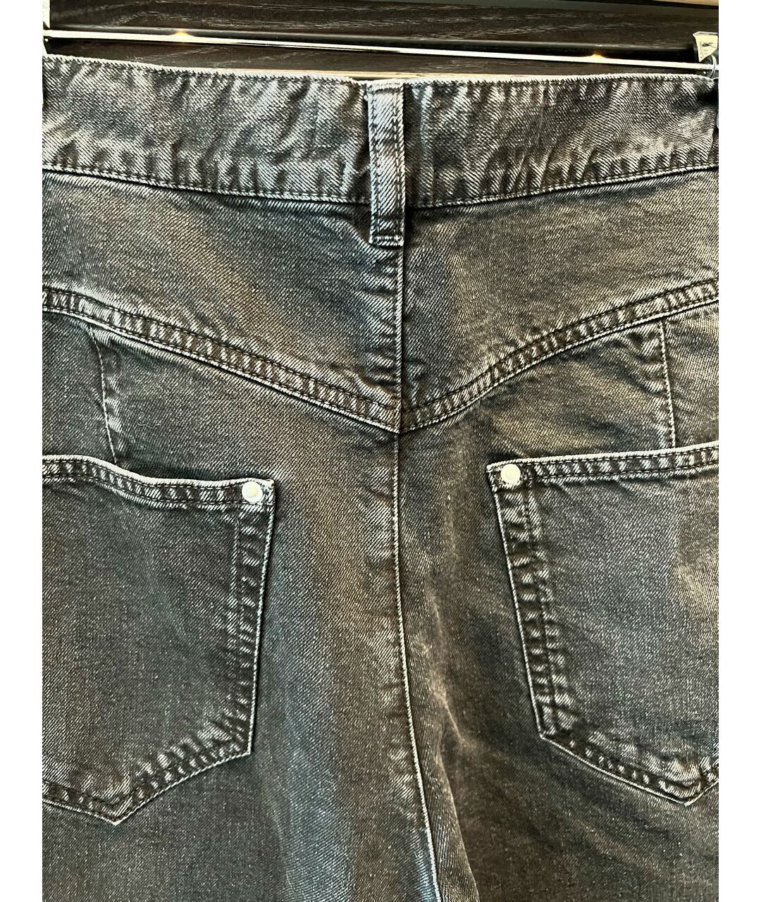 ISABEL MARANT Черные хлопковые прямые джинсы, фото 3