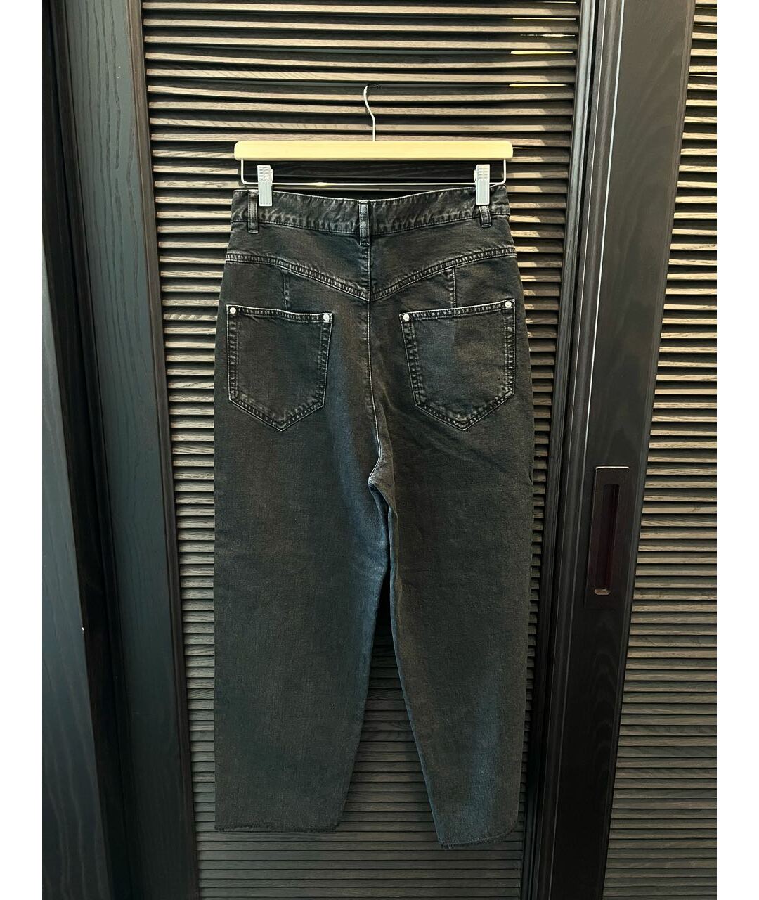 ISABEL MARANT Черные хлопковые прямые джинсы, фото 2