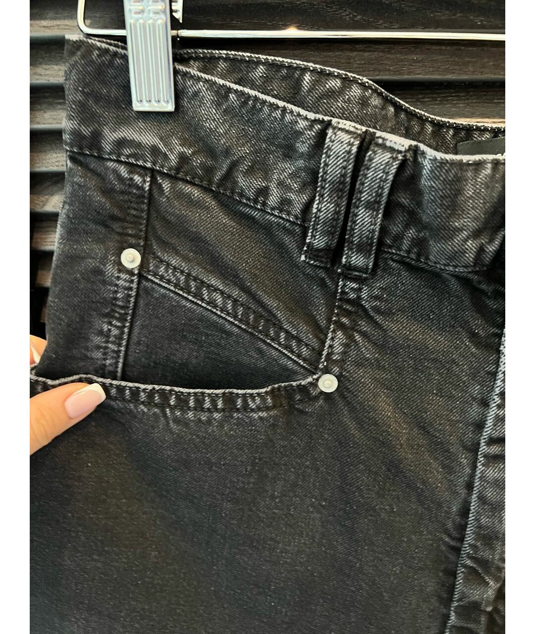 ISABEL MARANT Черные хлопковые прямые джинсы, фото 5