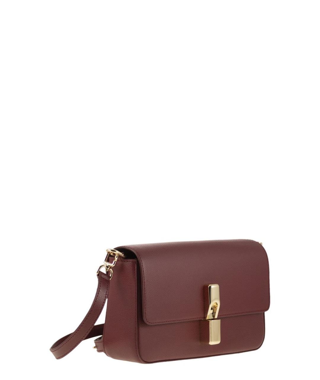 FURLA Бордовая кожаная сумка через плечо, фото 4