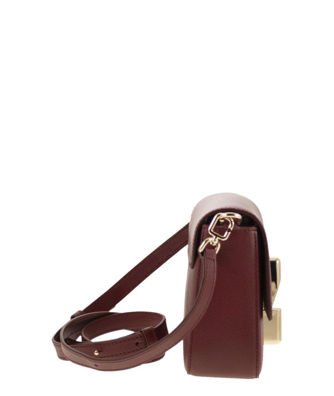 FURLA Бордовая кожаная сумка через плечо, фото 3