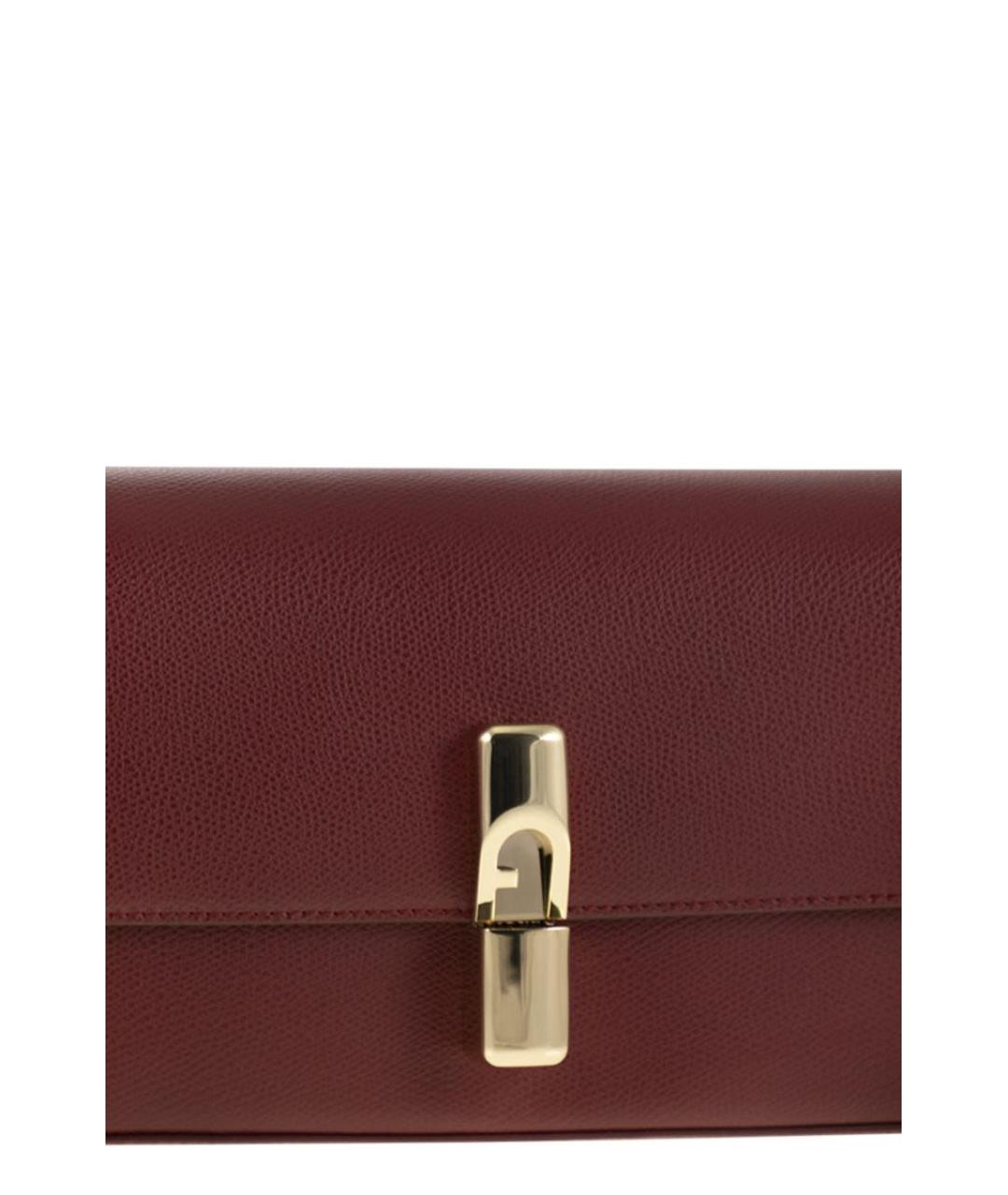 FURLA Бордовая кожаная сумка через плечо, фото 5