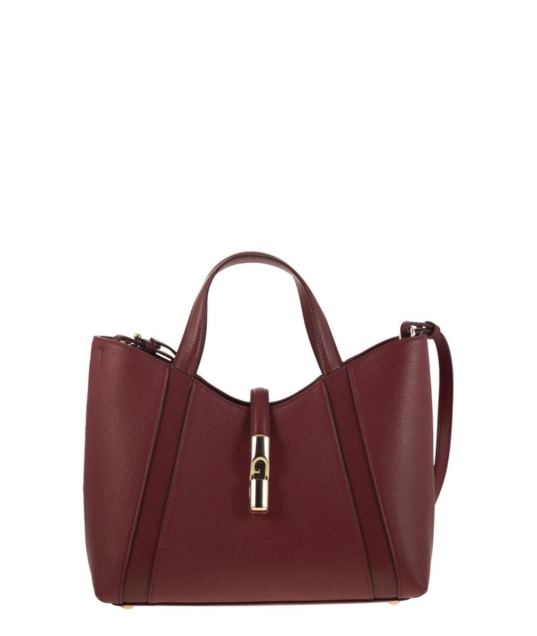 FURLA Бордовая кожаная сумка тоут, фото 1