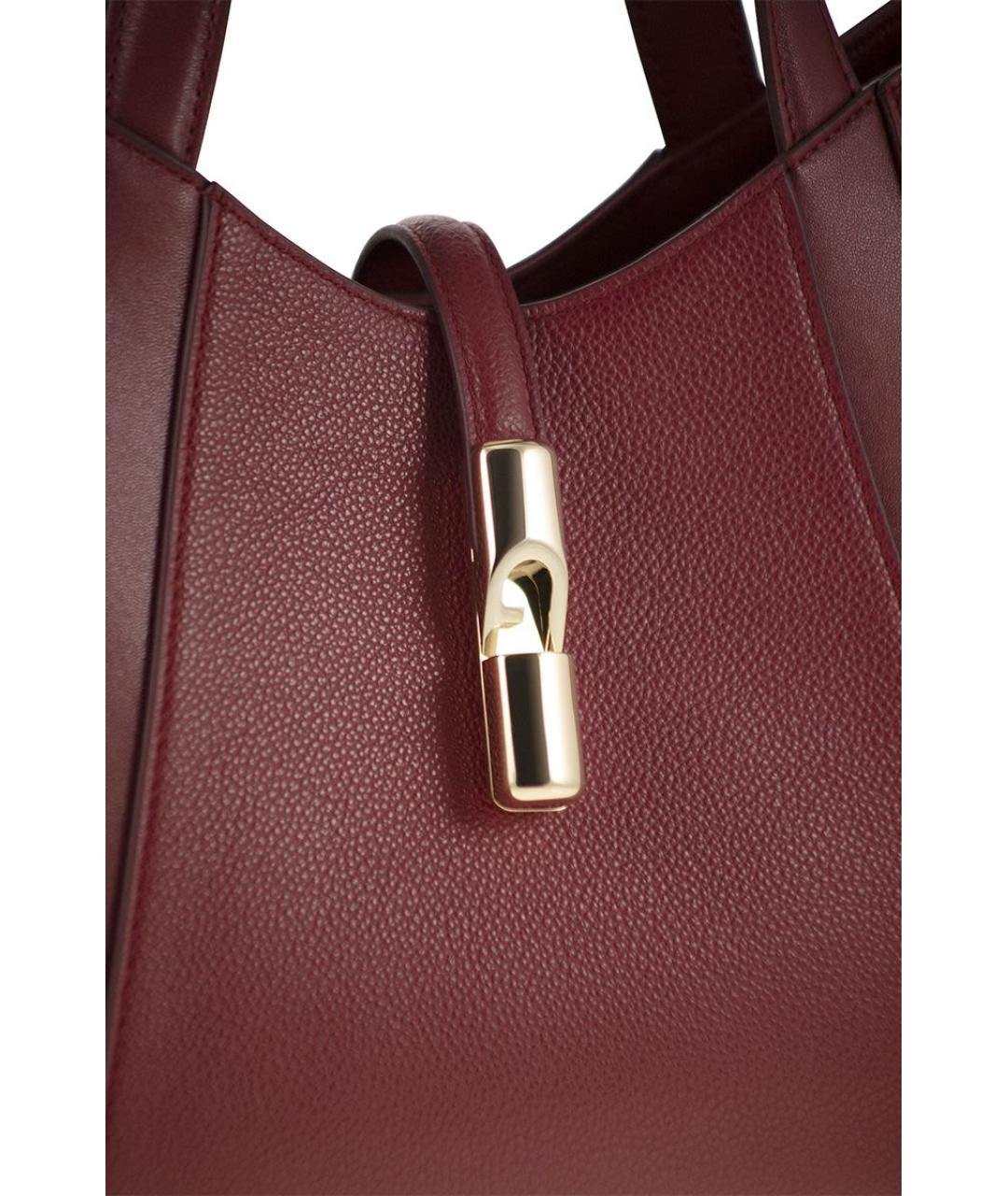FURLA Бордовая кожаная сумка тоут, фото 5