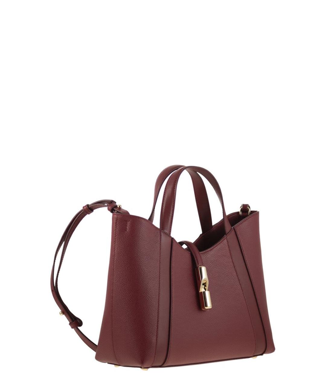 FURLA Бордовая кожаная сумка тоут, фото 4