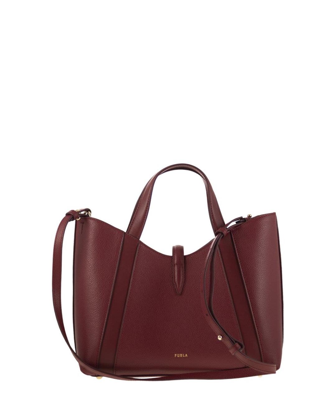 FURLA Бордовая кожаная сумка тоут, фото 2