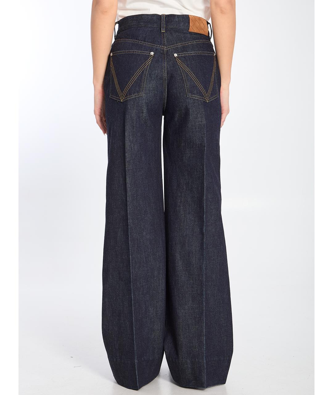 BOTTEGA VENETA Синие хлопковые прямые брюки, фото 4