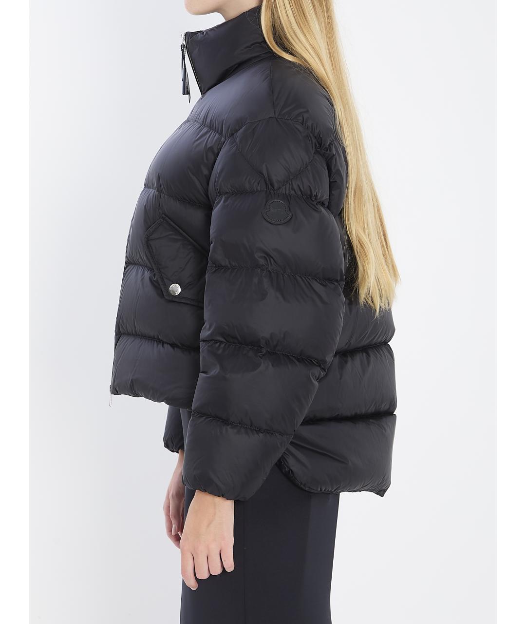 MONCLER Черный полиэстеровый пуховик, фото 4