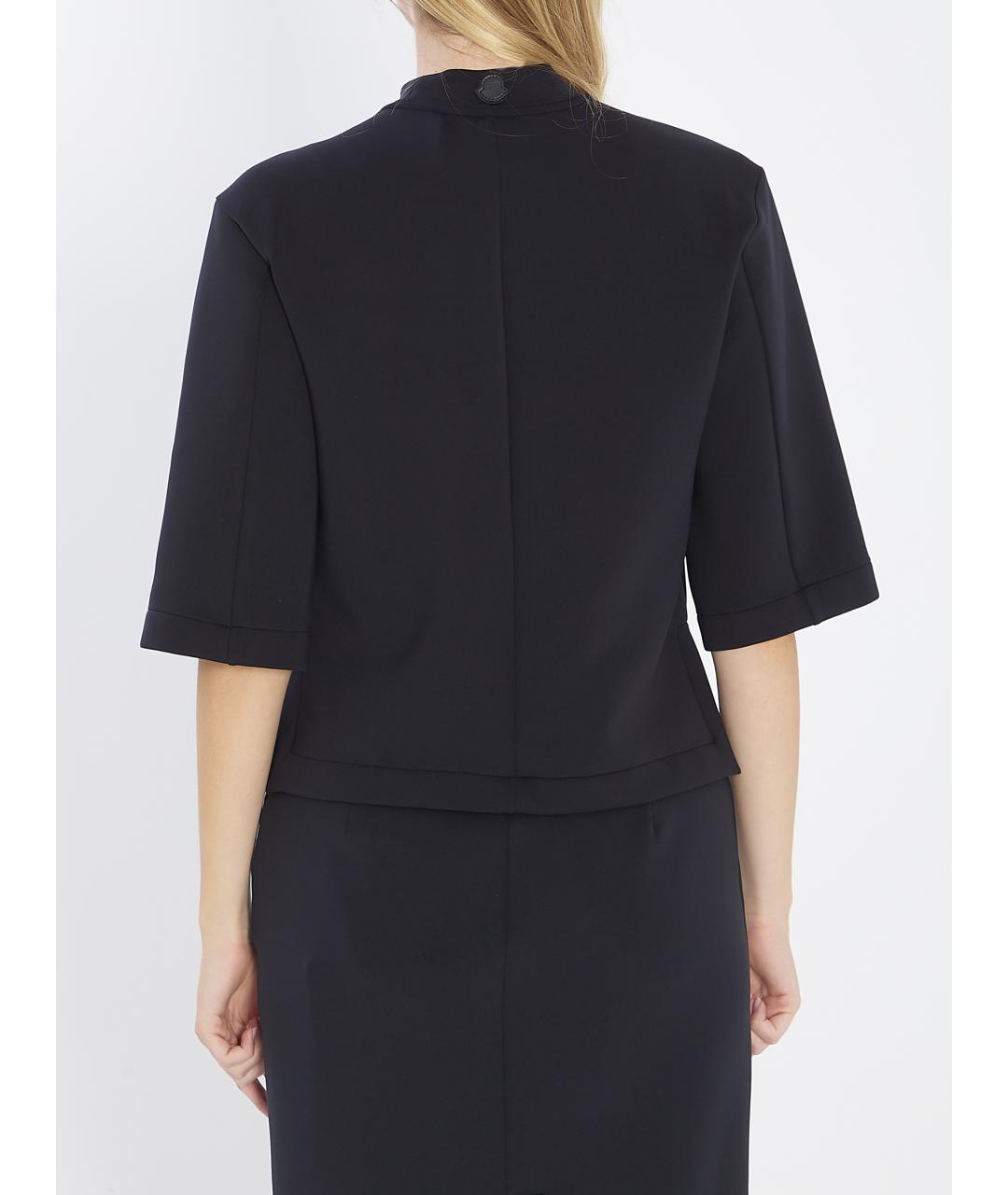 MONCLER Черная полиэстеровая футболка, фото 5