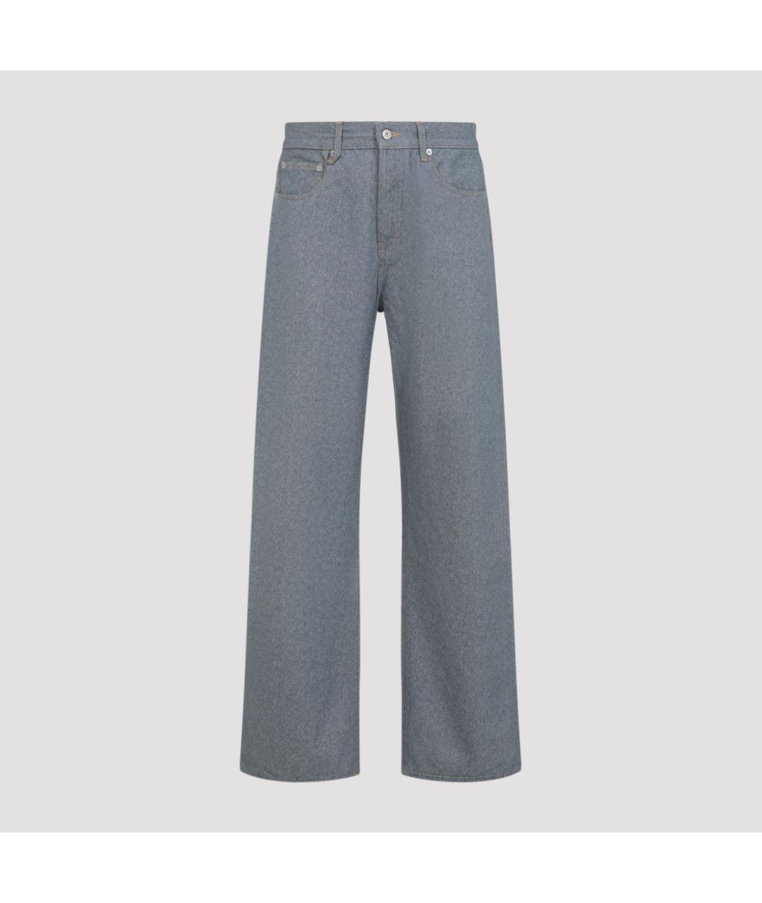 JACQUEMUS Синие хлопковые повседневные брюки, фото 2