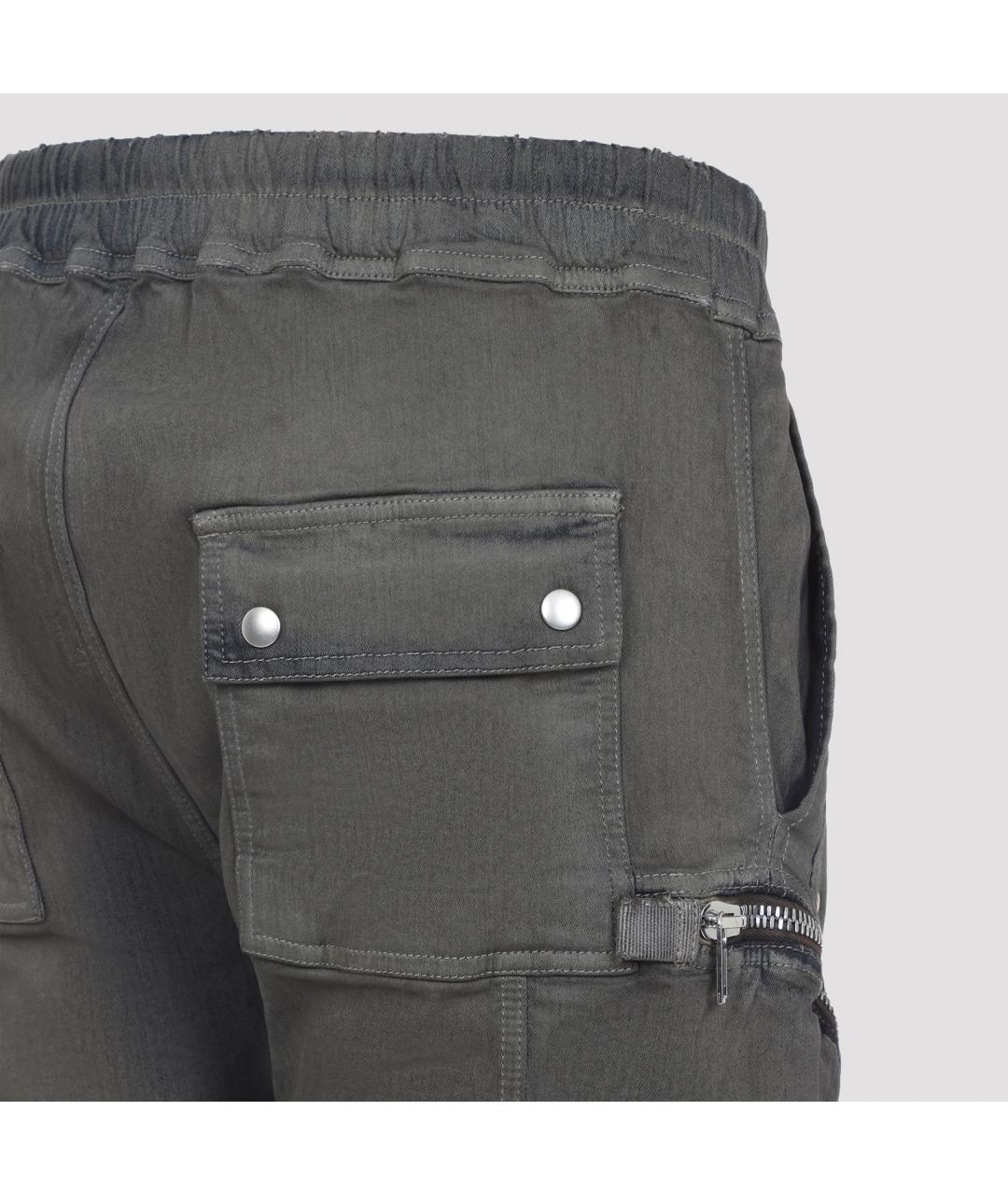 RICK OWENS Серые хлопковые повседневные брюки, фото 4