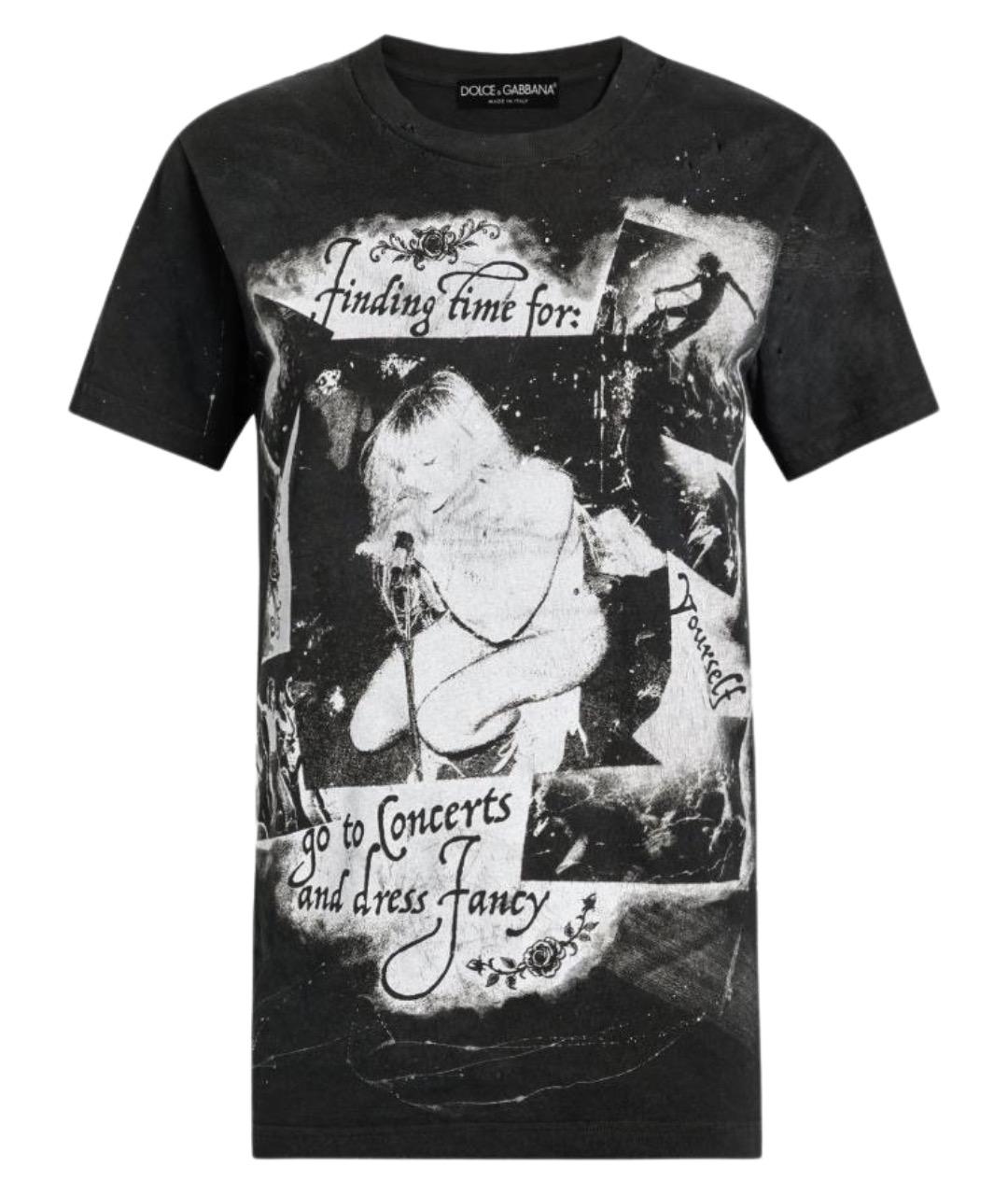 DOLCE&GABBANA Черная хлопковая футболка, фото 1