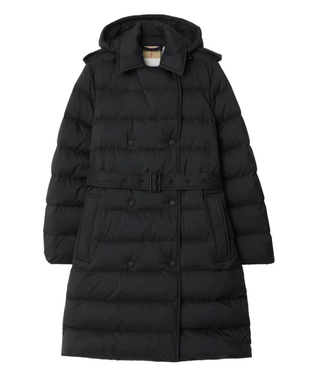 BURBERRY Черный полиамидовый пуховик, фото 1