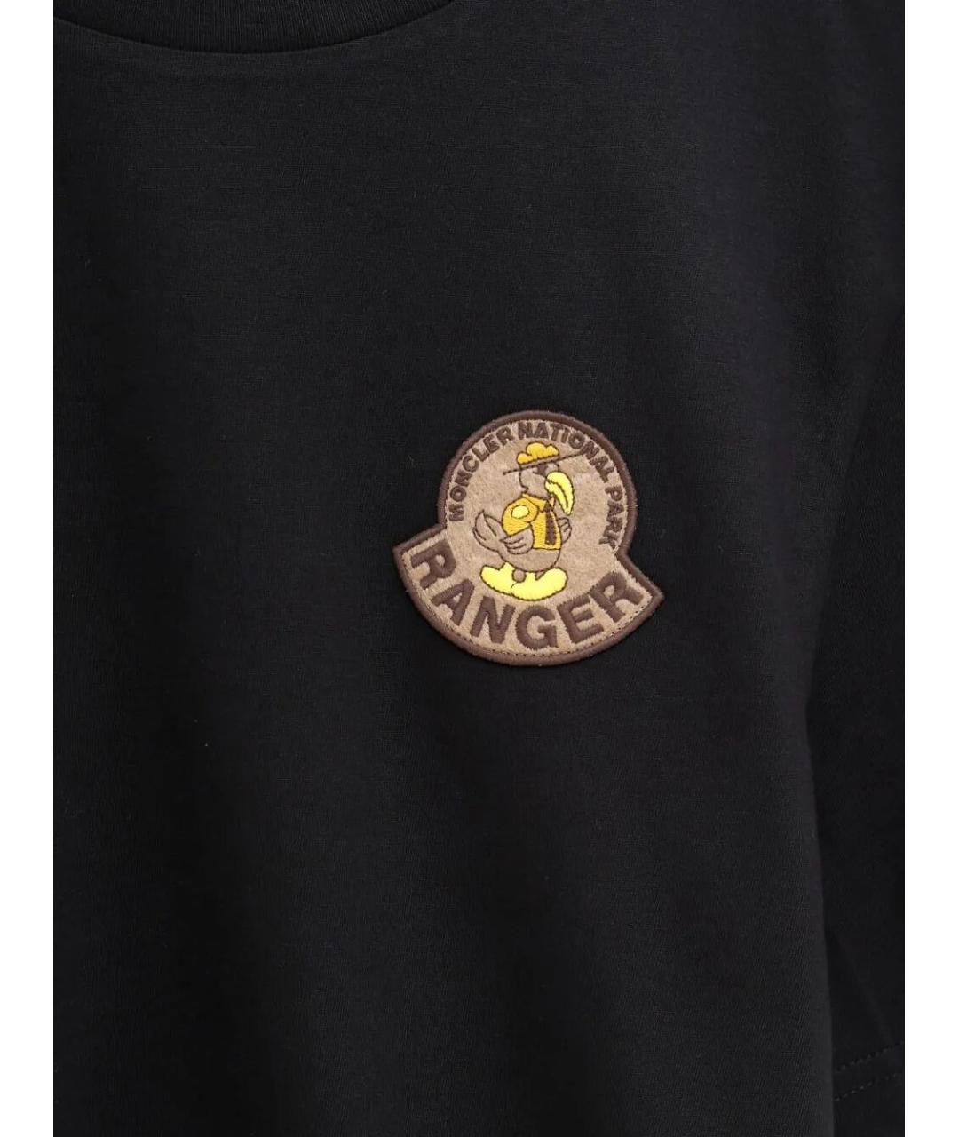 MONCLER Черная хлопковая футболка, фото 3