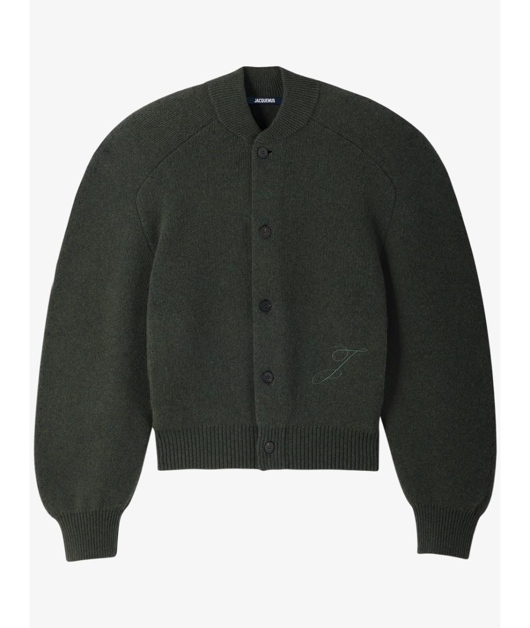 JACQUEMUS Зеленый шерстяной кардиган, фото 6