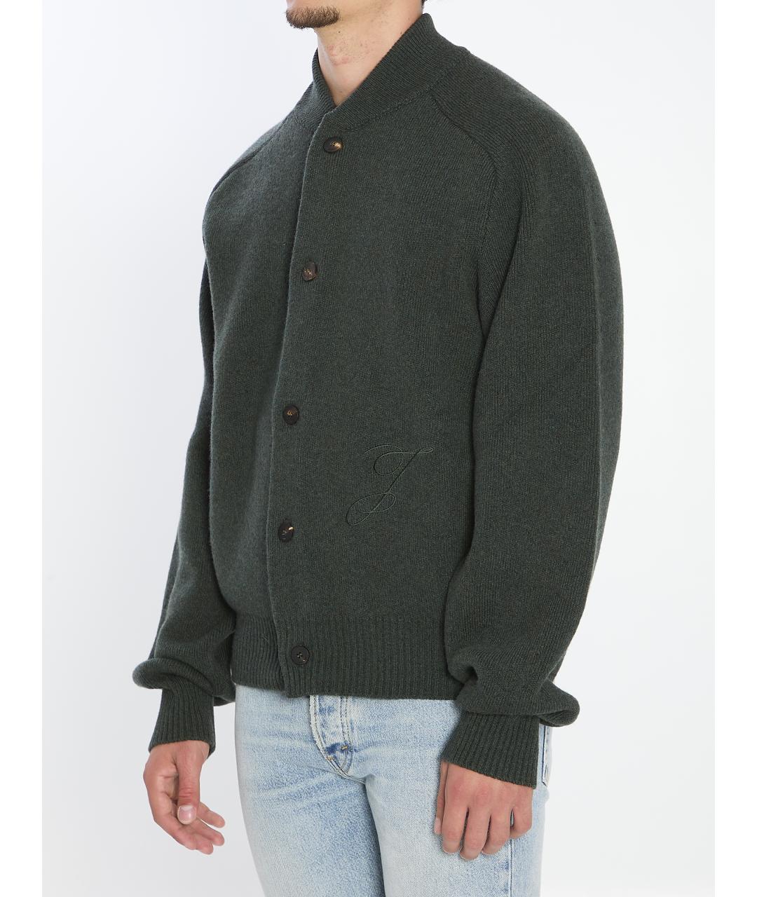 JACQUEMUS Зеленый шерстяной кардиган, фото 3