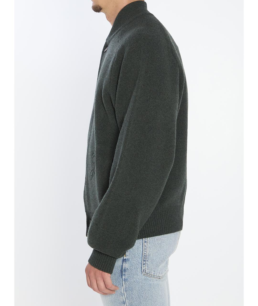 JACQUEMUS Зеленый шерстяной кардиган, фото 4