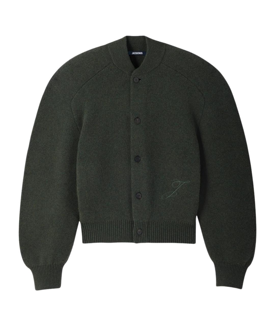 JACQUEMUS Зеленый шерстяной кардиган, фото 1
