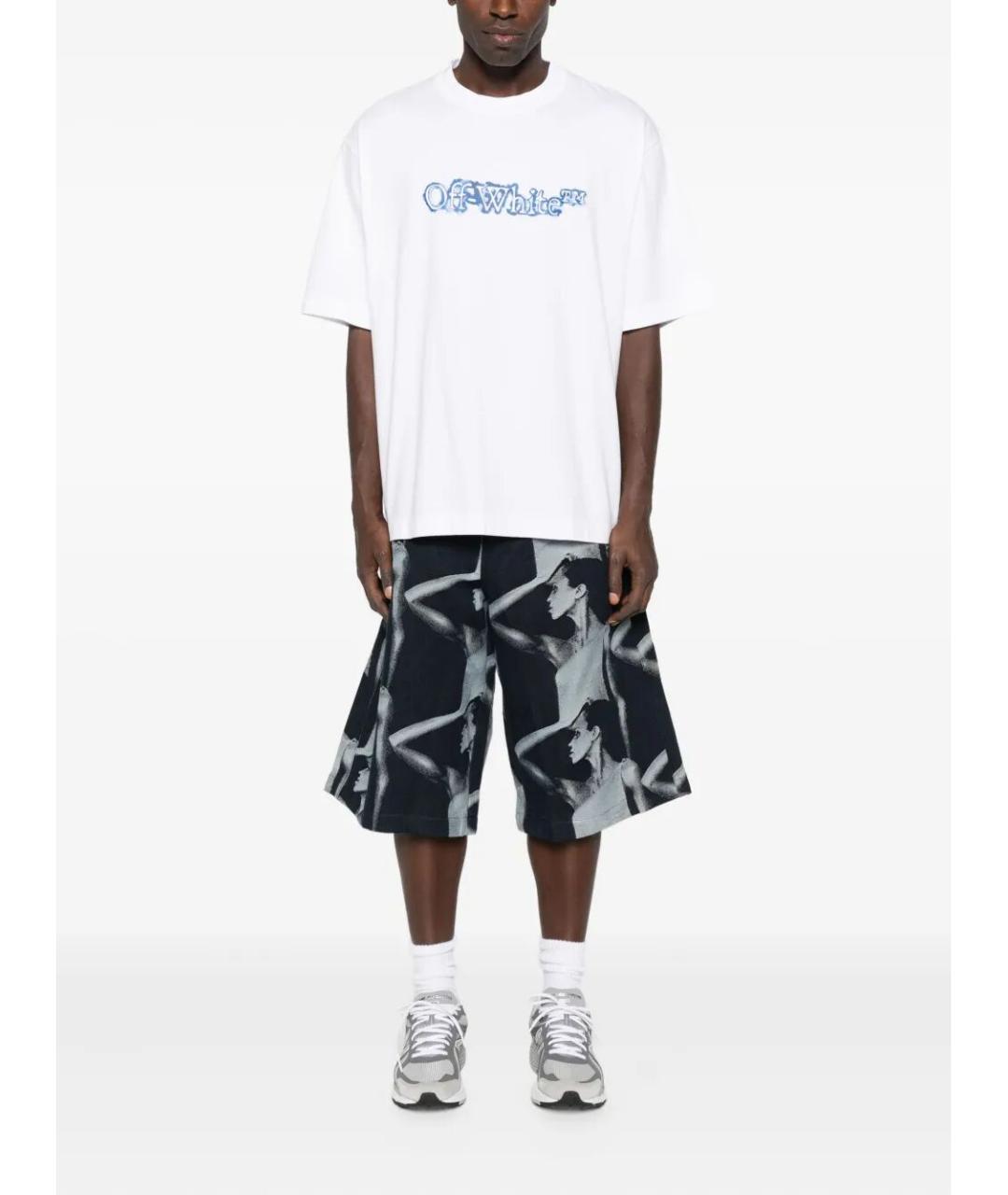 OFF-WHITE Белая хлопковая футболка, фото 3