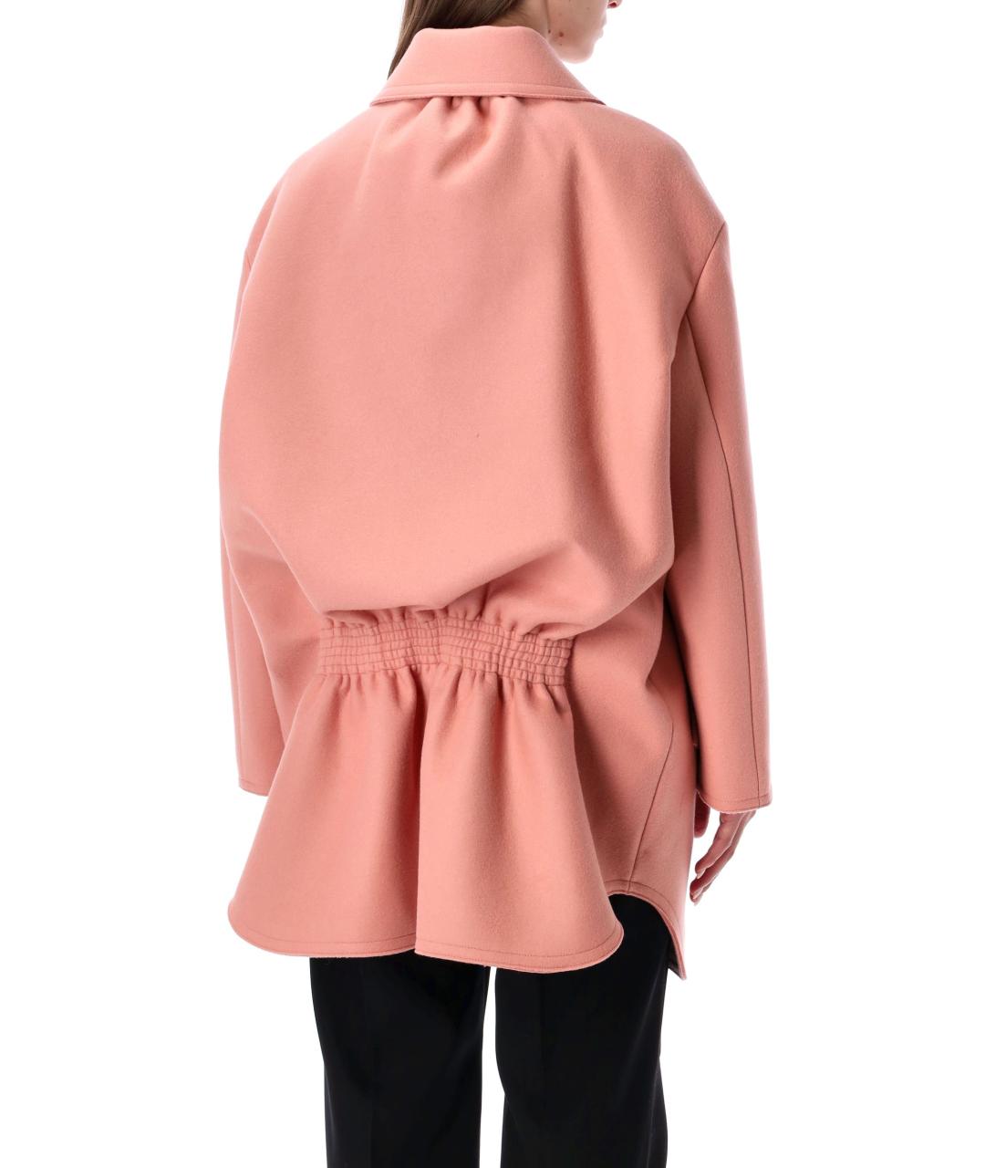 FENDI Розовое шерстяное пальто, фото 3