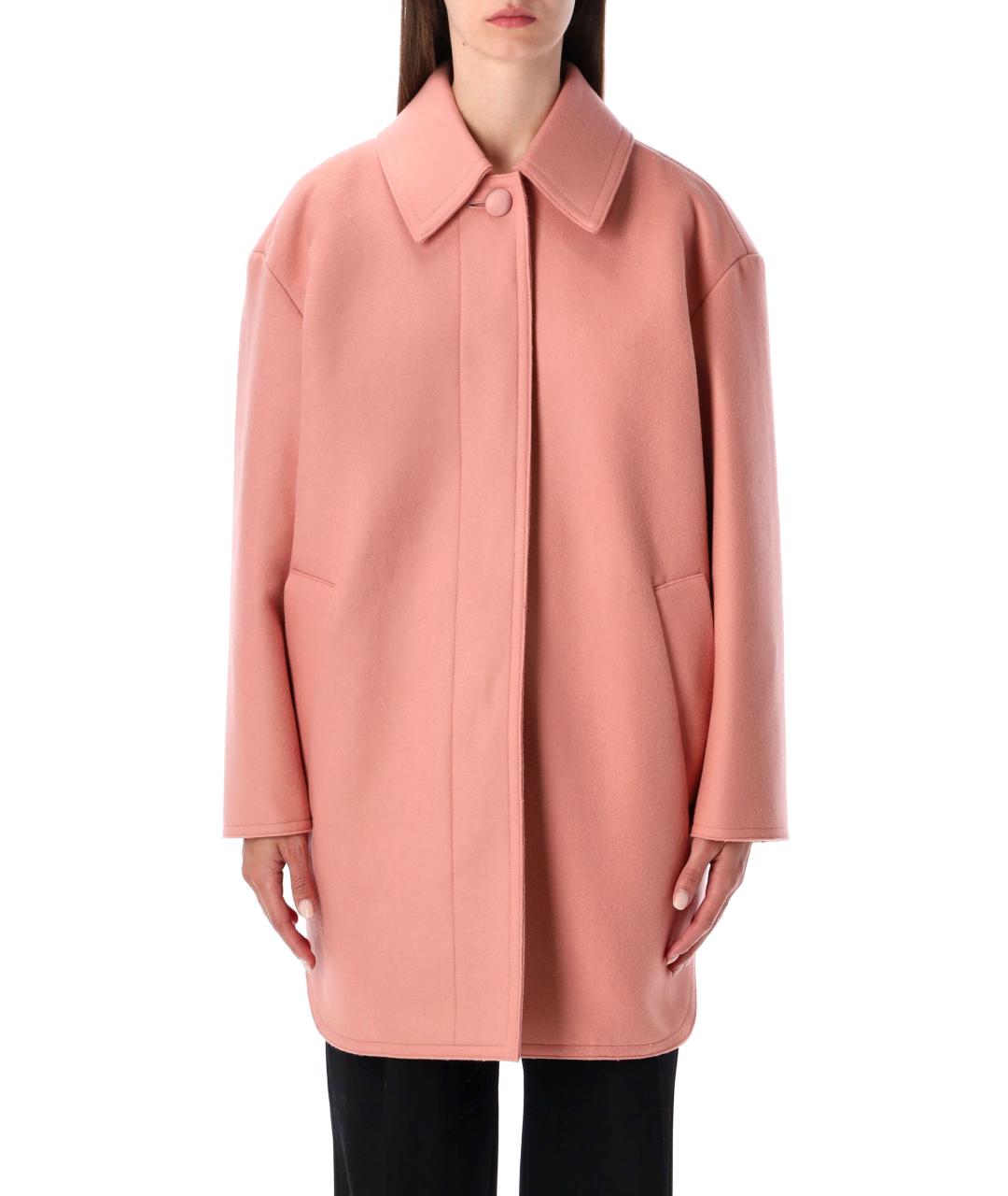 FENDI Розовое шерстяное пальто, фото 2