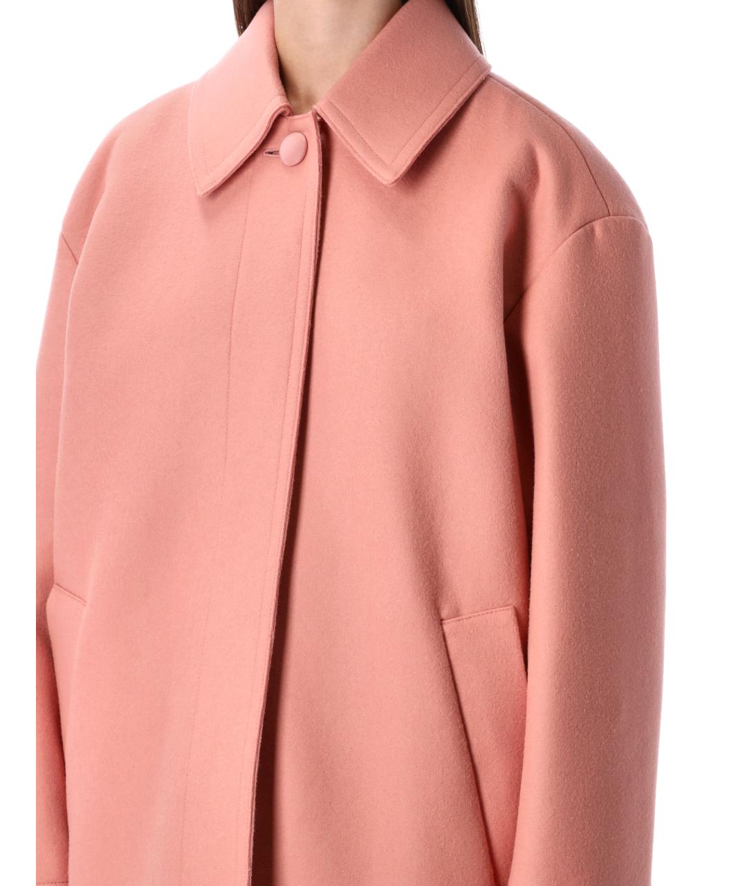 FENDI Розовое шерстяное пальто, фото 4