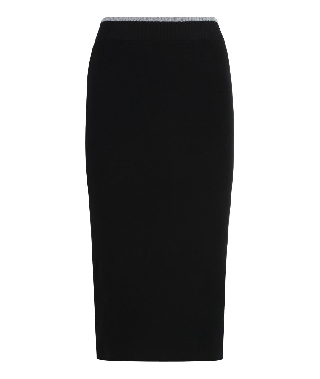 PINKO Черная кашемировая юбка миди, фото 1