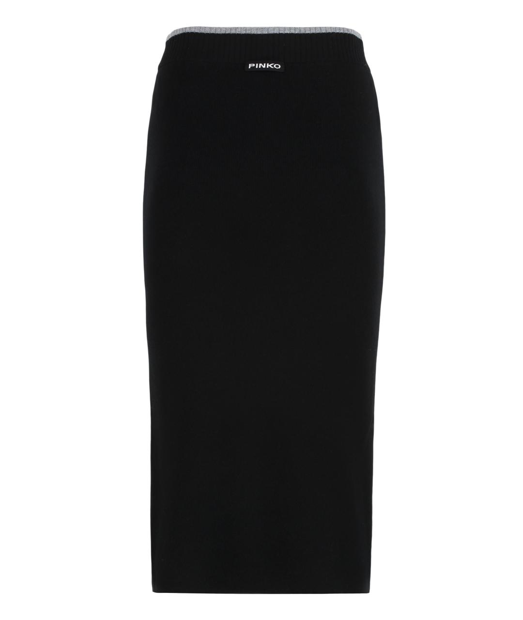 PINKO Черная кашемировая юбка миди, фото 2
